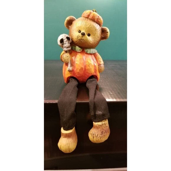 Set of 3 Halloween Bears in Vintage Style Costumes Ghost Magician Pumpkin - Picture 3 of 8